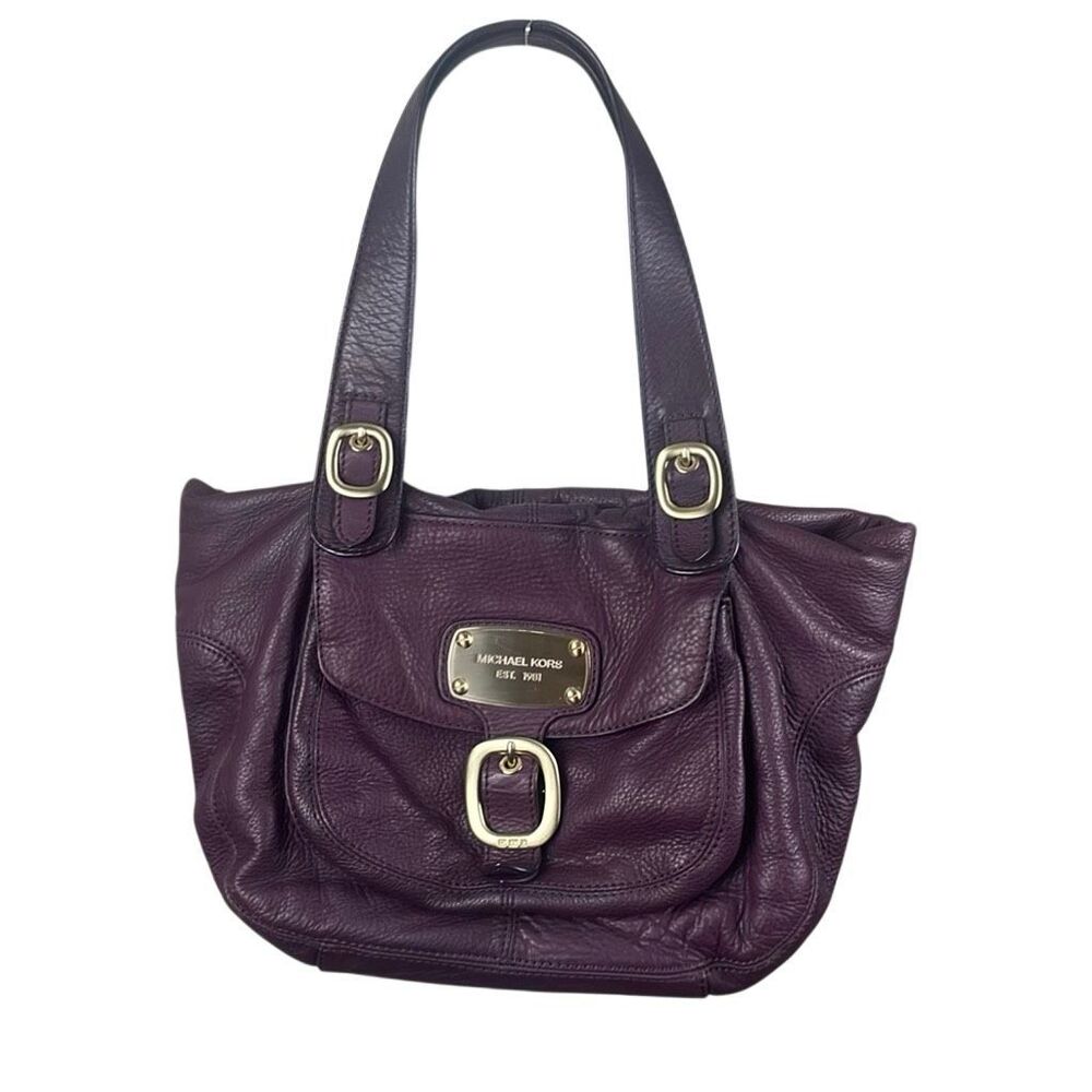 Plum Purple Leather Shoulder Bag